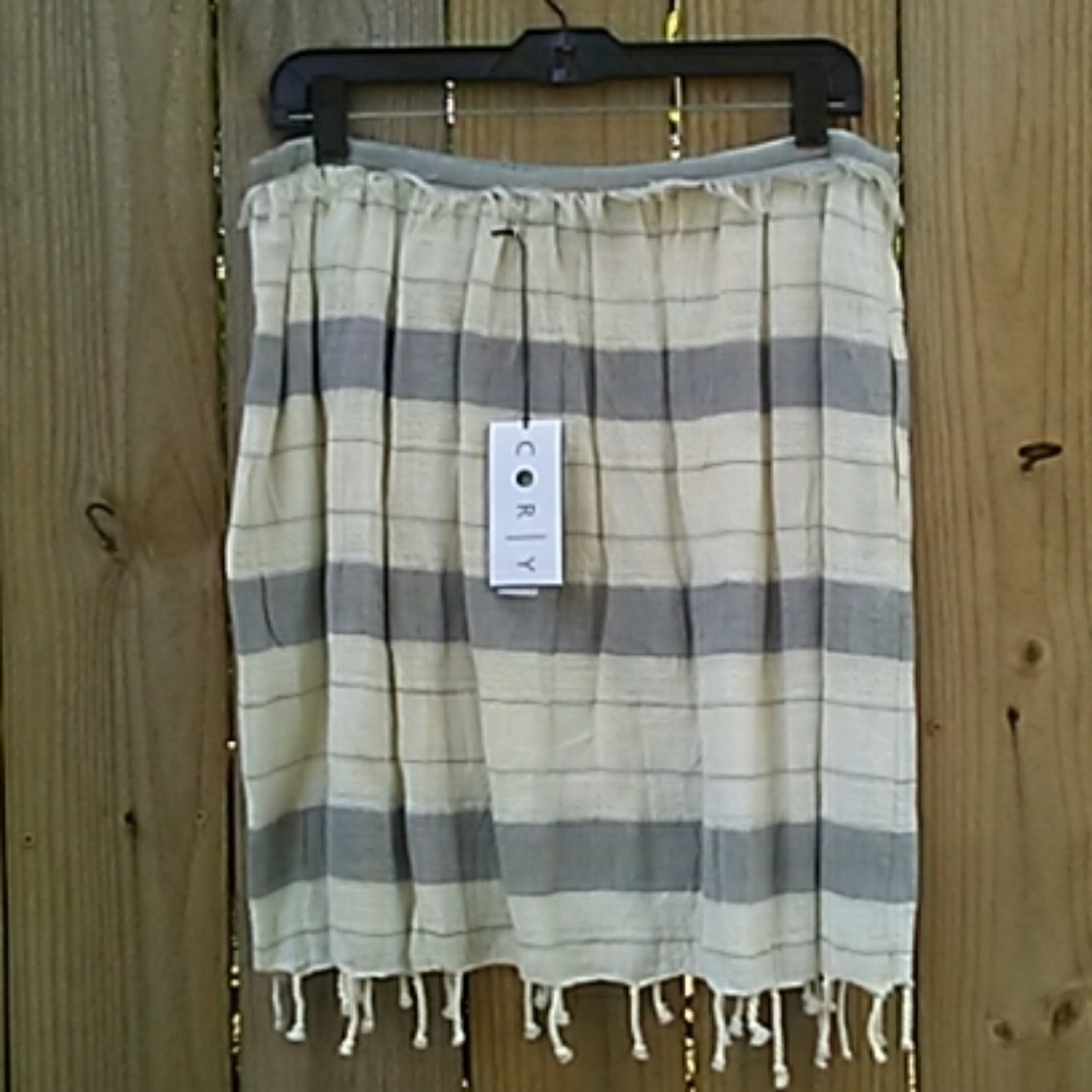 𝅺NWT - Vintage-Cory - RUCHED FRINGED SKIRT